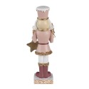 Clayre & Eef Figurine Casse-noisette 22 cm Rose Polyrésine Rond Merry Christmas
