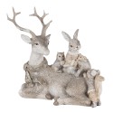 Clayre & Eef Figur Tiere 16 cm Grau Beige Polyresin Tiere