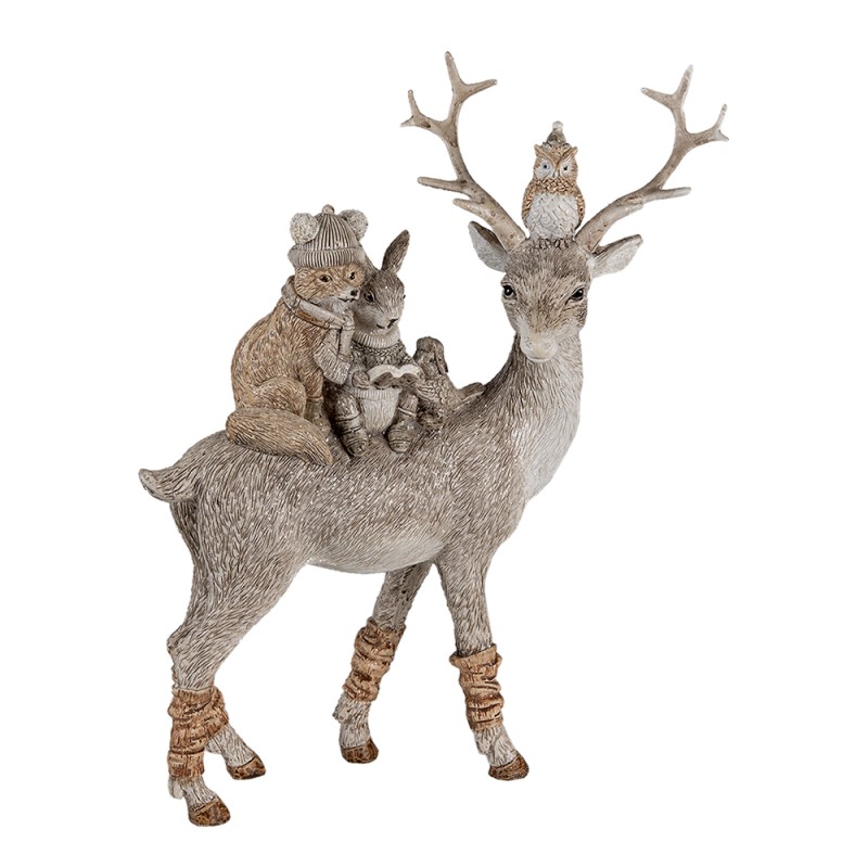 Clayre & Eef Figurine Animals 25 cm Grey Brown Polyresin Animals