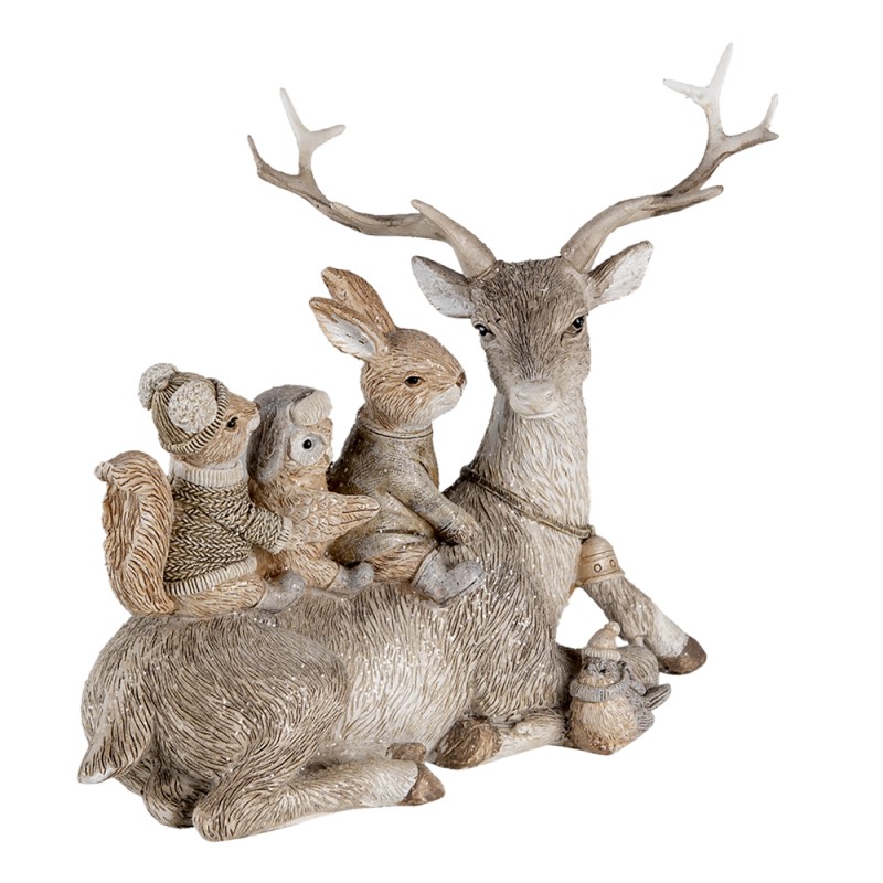 Clayre & Eef Figurine Animals 17 cm Grey Brown Polyresin Animals