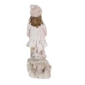 Clayre & Eef Figurine Girl 11x4x11 cm White Pink Polyresin