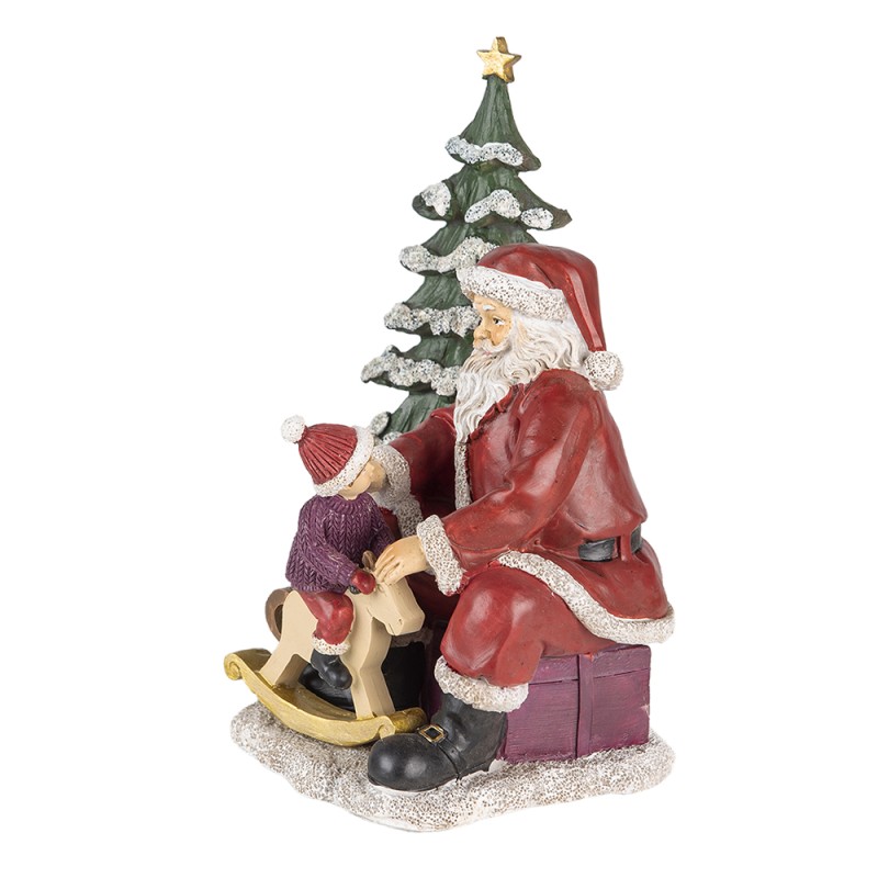 Clayre & Eef Figurine Santa Claus 16x13x22 cm Red Green Polyresin