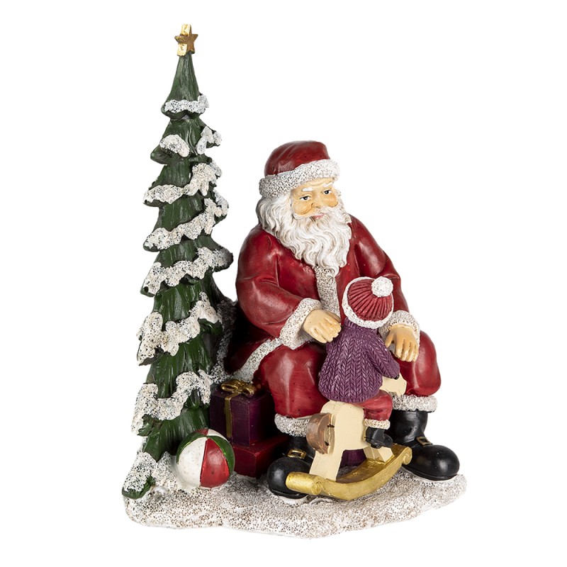 Clayre & Eef Figurine Santa Claus 16x13x22 cm Red Green Polyresin