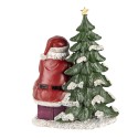 Clayre & Eef Figur Weihnachtsmann 16x13x22 cm Rot Grün Polyresin