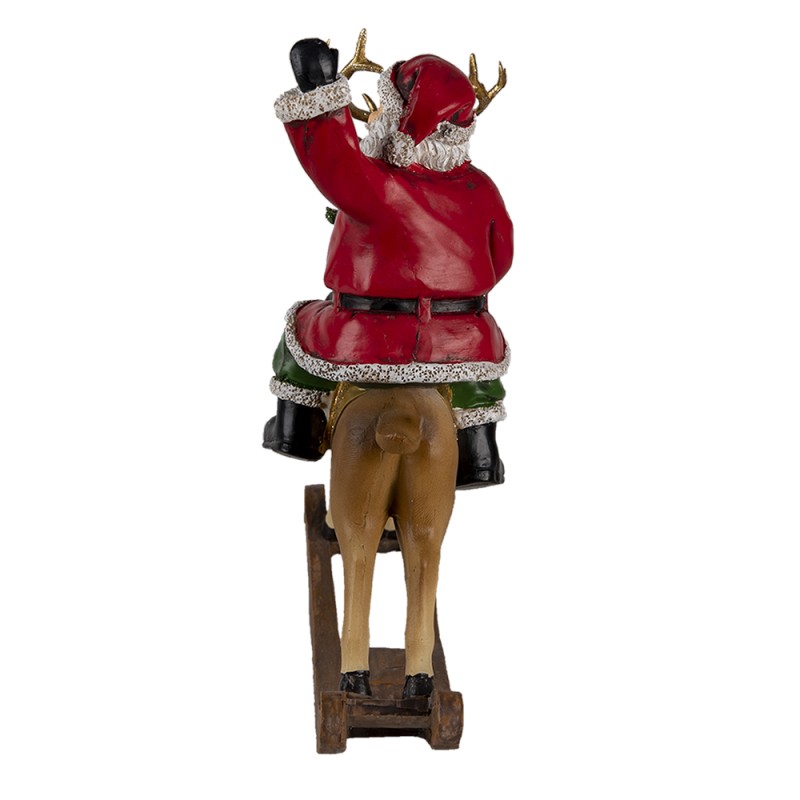 Clayre & Eef Figur Weihnachtsmann 22 cm Rot Grün Polyresin