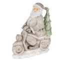 Clayre & Eef Figurine Santa Claus 12x6x14 cm Silver colored Polyresin