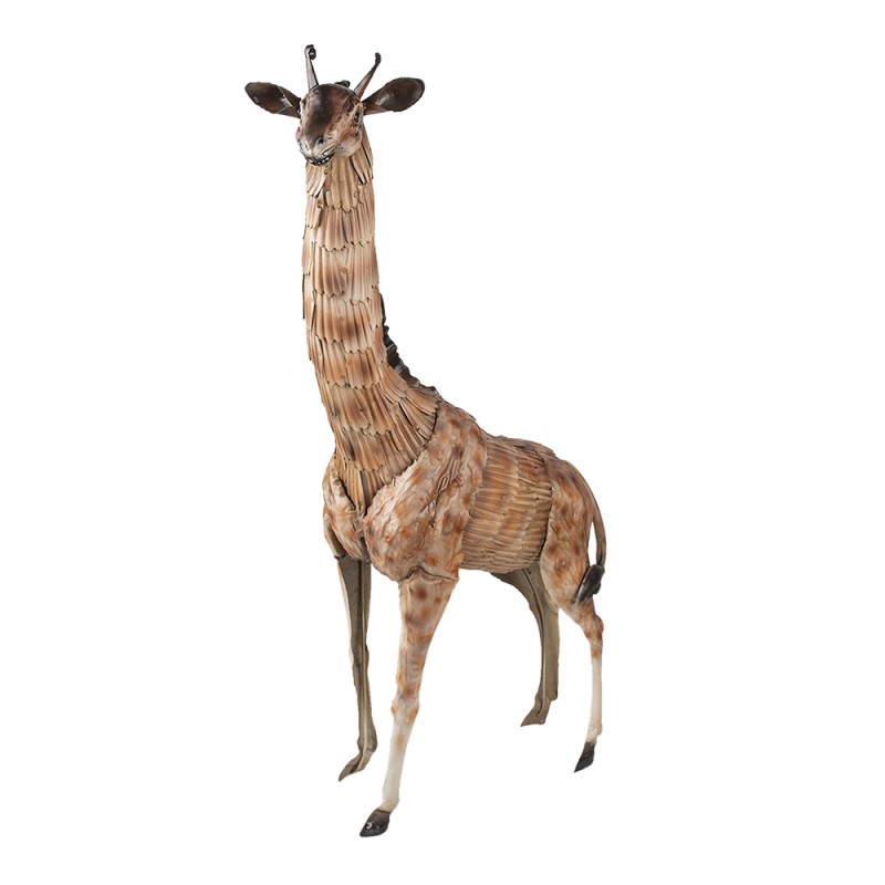 Clayre & Eef Figurine Giraffe 37x14x59 cm Brown Iron