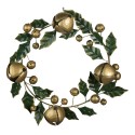 Clayre & Eef Wreath Ø 48x9 cm Gold colored Green Iron Round