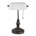 LumiLamp Desk Lamp Banker's Lamp Ø 27x40 cm  White Brown Metal Glass Rectangle