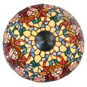 2LumiLamp Lampe de table Tiffany 5LL-5389 Ø 46*64 cm E27/max 2*60W Rouge, Bleu Vitrail Semi-circulaire Rose