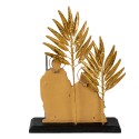Clayre & Eef Figur Krippe 24 cm Goldfarbig Grau Kunststoff Eisen