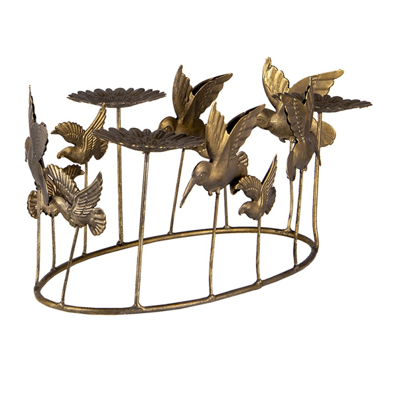 Clayre & Eef Figurine Bird 37x22x19 cm Gold colored Iron Oval