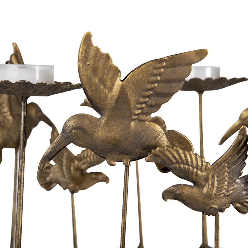 Clayre & Eef Figurine Bird 37x22x19 cm Gold colored Iron Oval