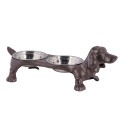 Clayre & Eef Dog Bowl Dog 43x20x14 cm Brown Iron Rectangle