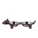 Clayre & Eef Dog Bowl Cat 42x18x8 cm Brown Iron Oval