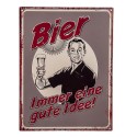 Clayre & Eef Textschild 25x33 cm Grau Eisen Rechteck Bier