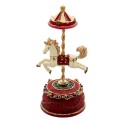 Clayre & Eef Music box Horse Ø 9x21 cm Red Polyresin