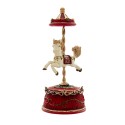Clayre & Eef Music box Horse Ø 9x21 cm Red Polyresin