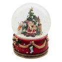 Clayre & Eef Snow Globe Santa Claus Ø 15x20 cm Red Green Plastic Glass Round