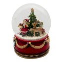 Clayre & Eef Snow Globe Santa Claus Ø 15x20 cm Red Green Plastic Glass Round