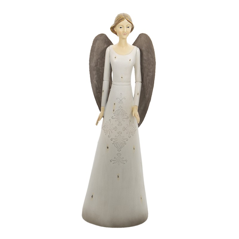 Clayre & Eef Figurine Angel 15x13x47 cm White Polyresin