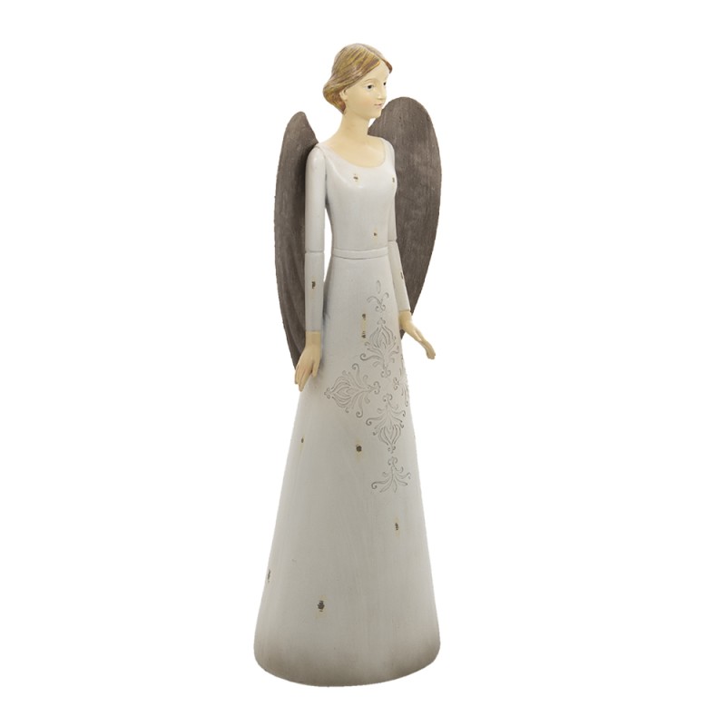 Clayre & Eef Figurine Angel 15x13x47 cm White Polyresin