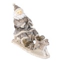 Clayre & Eef Figurine Santa Claus 24x8x16 cm Grey Polyresin