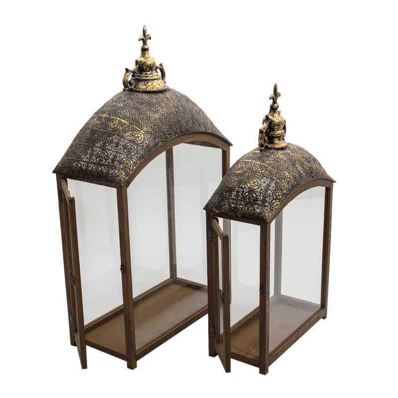 Clayre & Eef Lantern 51x25x91 Copper colored Iron Rectangle