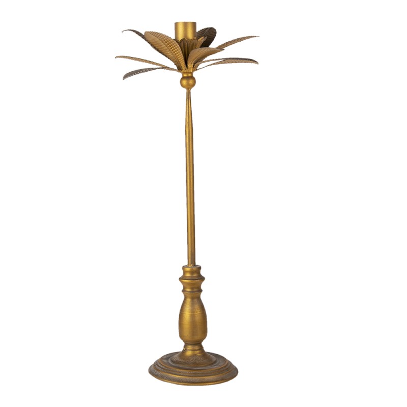 Clayre & Eef Candle holder Ø 28x67 cm Gold colored Iron Leaves