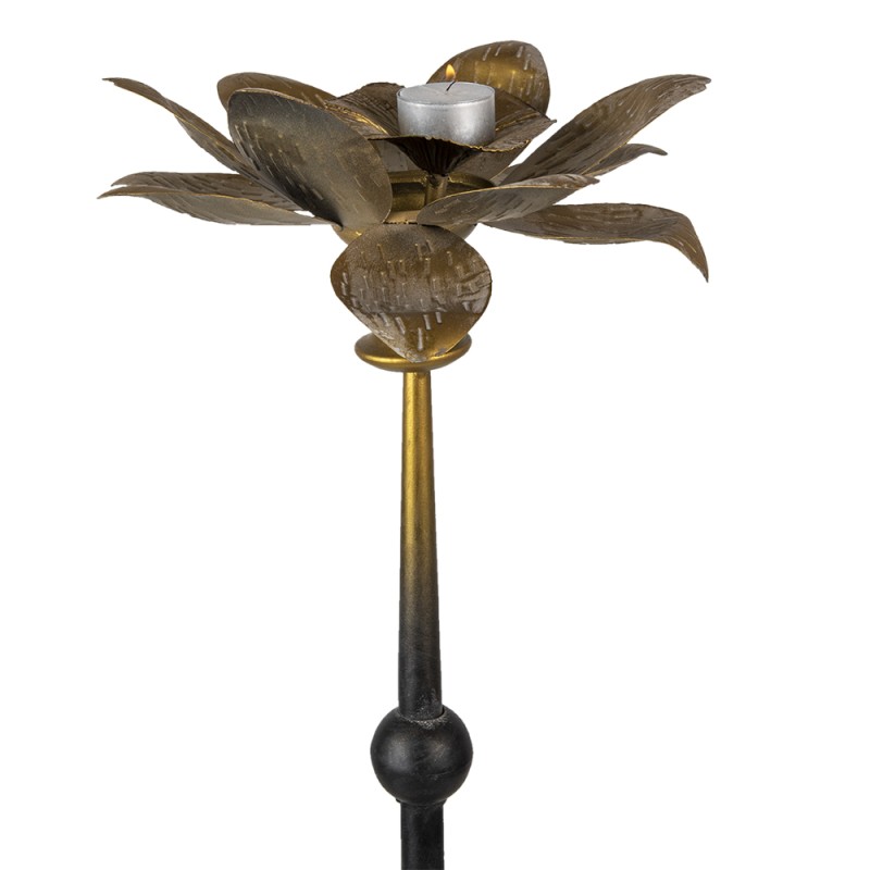 Clayre & Eef Candle holder Ø 24x54 cm Copper colored Iron Leaves
