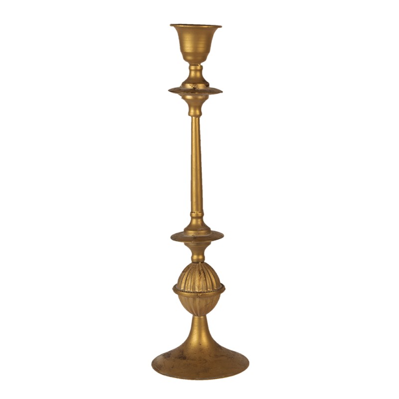 Clayre & Eef Candle holder Ø 15x53 cm Gold colored Iron Round