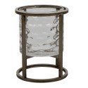 Clayre & Eef Wind Light Ø 18x23 cm Grey Metal Glass Round