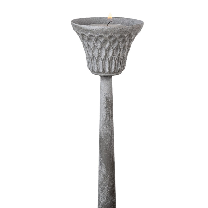 Clayre & Eef Kerzenständer Ø 15x50 cm Silberfarbig Eisen