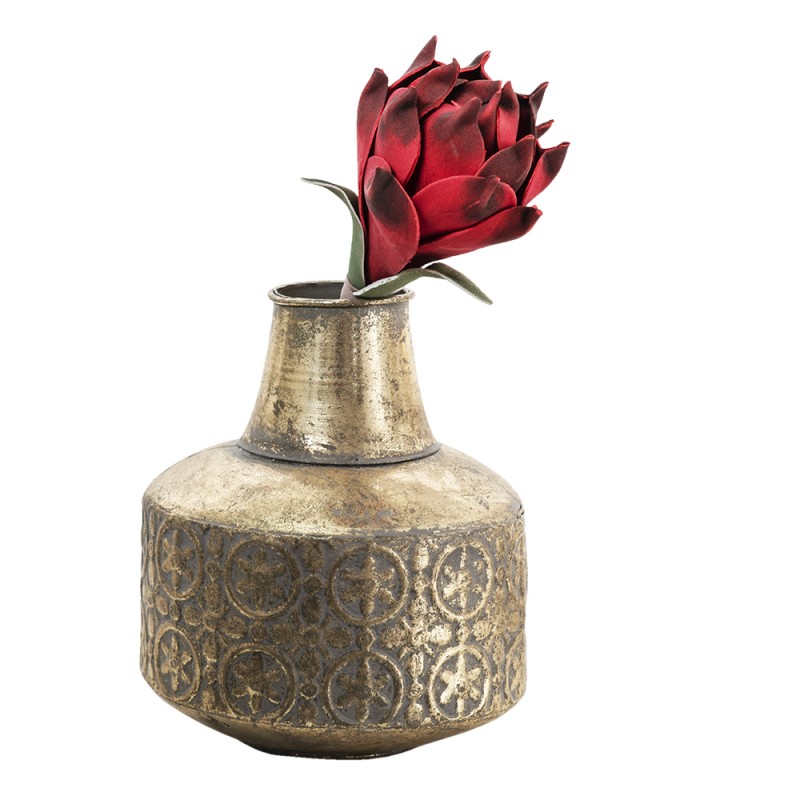 Clayre & Eef Vase Ø 19x22 cm Copper colored Metal Round