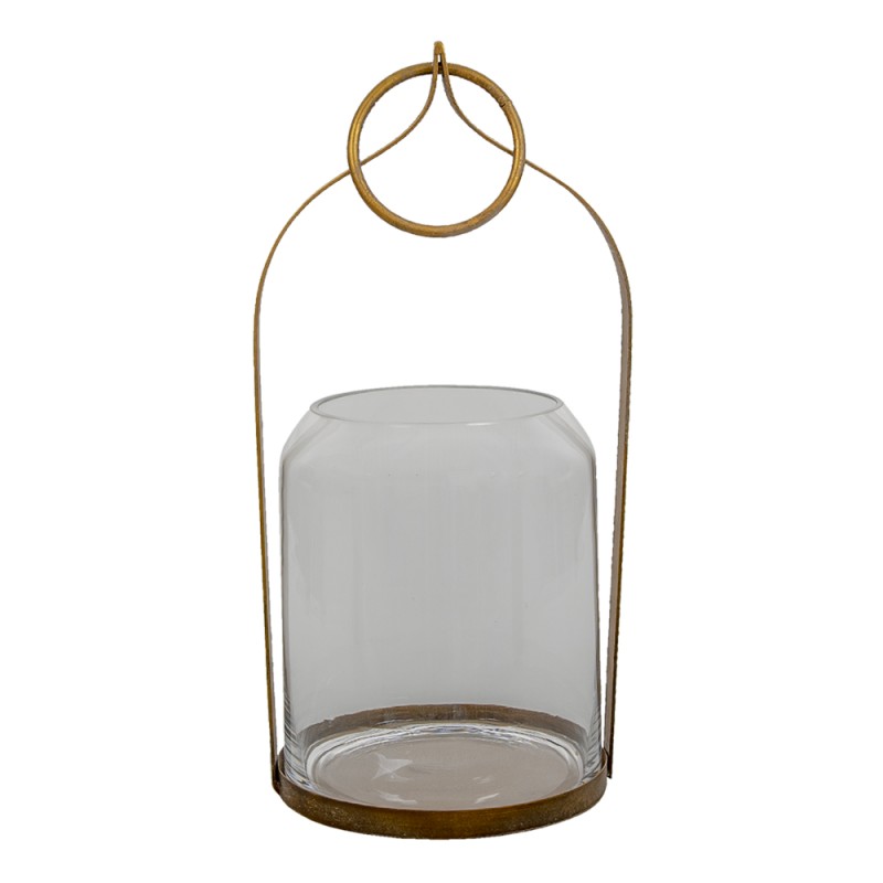 Clayre & Eef Wind Light 22x21x43 cm Copper colored Metal Glass Round