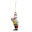 Clayre & Eef Christmas Ornament Santa Claus 17 cm White Red Glass