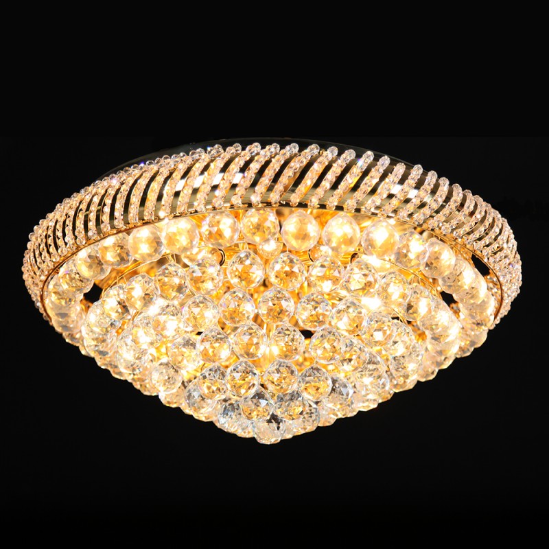LumiLamp Lampe de plafond en cristal Ø 60x25 cm  Transparent Fer Rond