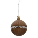 Clayre & Eef Christmas Bauble Set of 4 Ø 8 cm Brown Glass Round