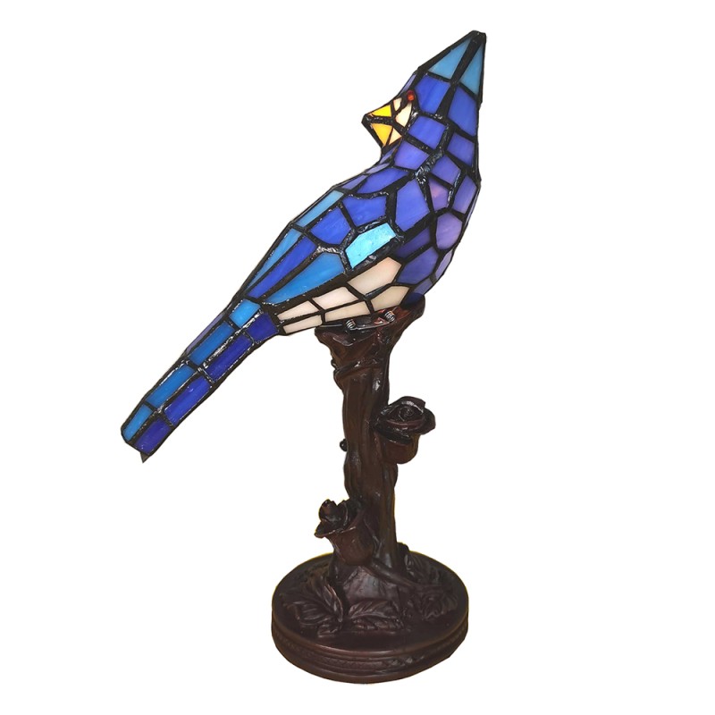 LumiLamp Table Lamp Tiffany Bird 15x12x33 cm  Blue Glass Plastic