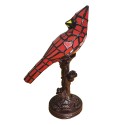 LumiLamp Lampe de table Tiffany Oiseau 15x12x33 cm  Rouge Plastique Verre