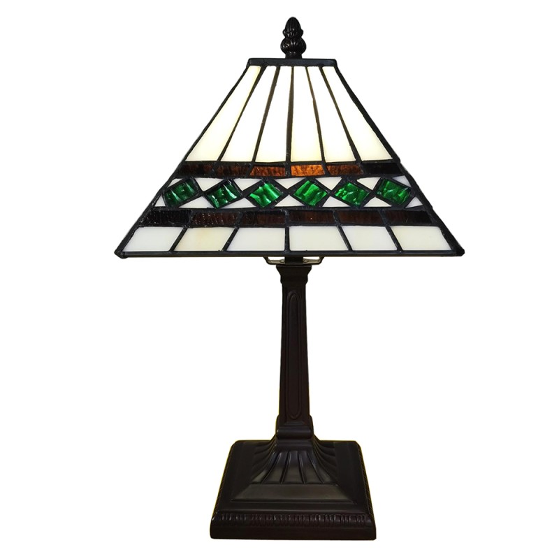 LumiLamp Lampe de table Tiffany 20x20x34 cm  Beige Plastique Verre