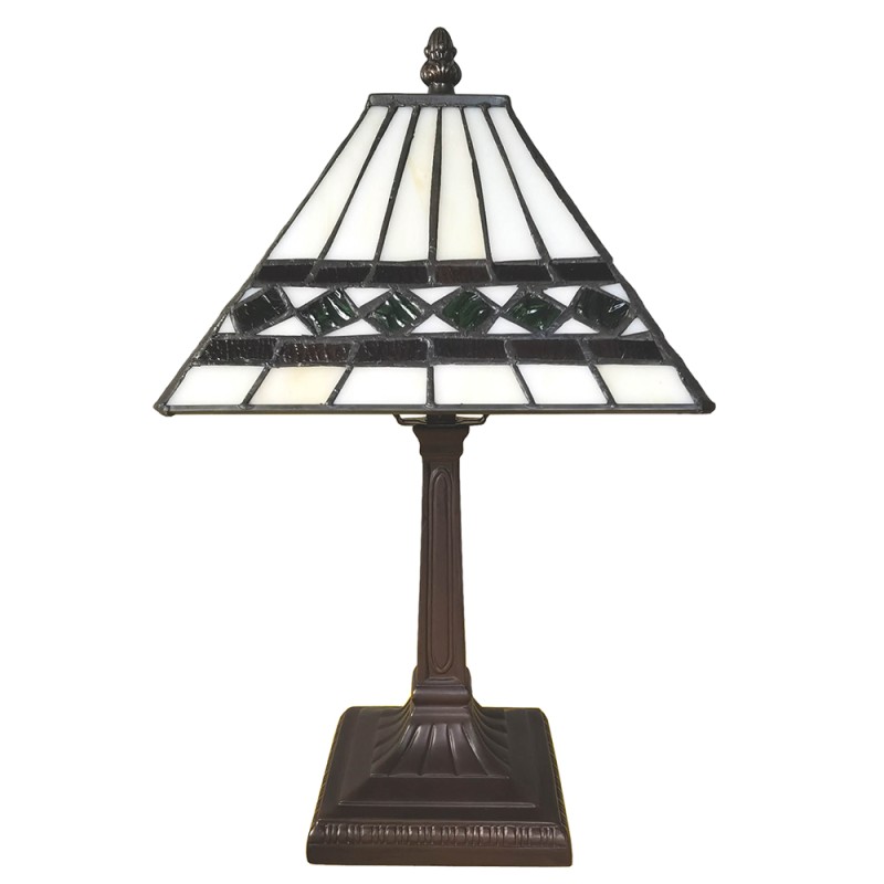 LumiLamp Lampe de table Tiffany 20x20x34 cm  Beige Plastique Verre