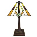 LumiLamp Lampe de table Tiffany 20x20x34 cm  Marron Plastique Verre