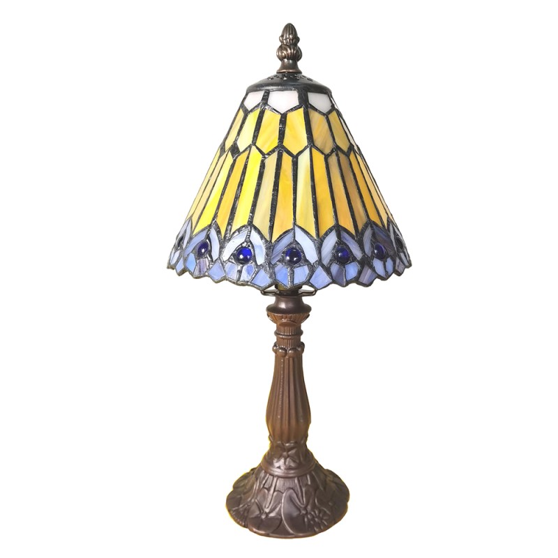 LumiLamp Lampe de table Tiffany Ø 20x34 cm  Marron Plastique Verre