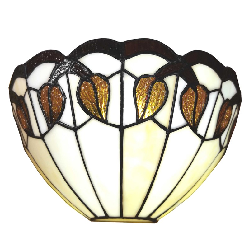 LumiLamp Wandlamp Tiffany  31x15x21 cm  Wit Glas