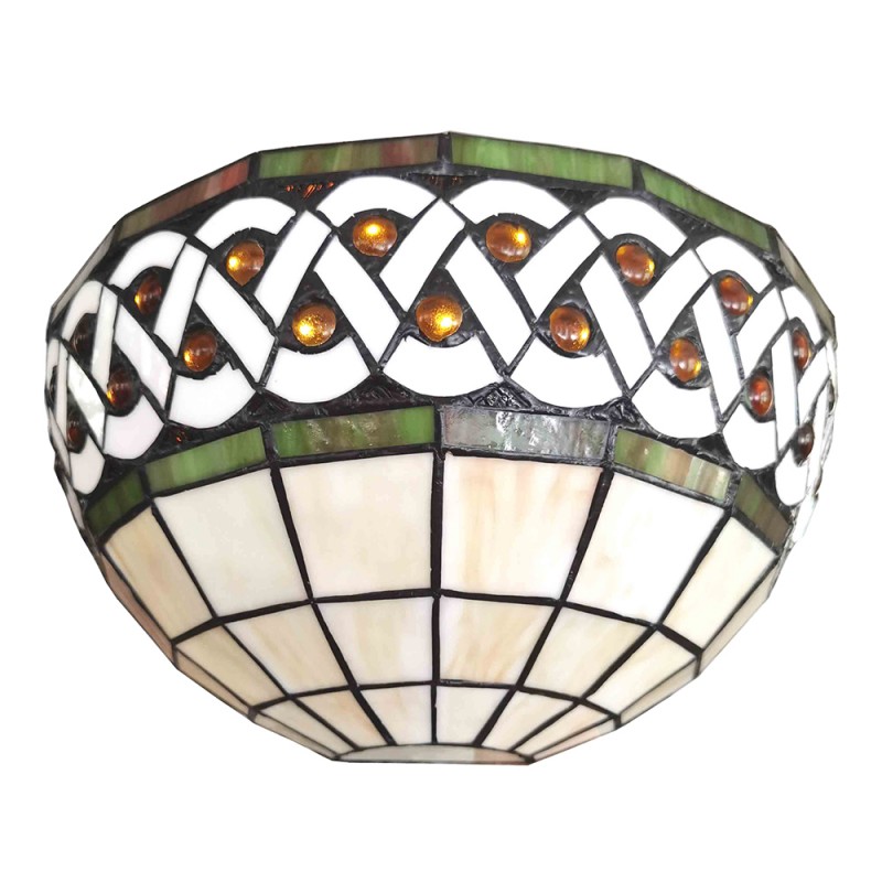 LumiLamp Lampada da parete Tiffany 31x15x21 cm  Beige Vetro Semicerchio