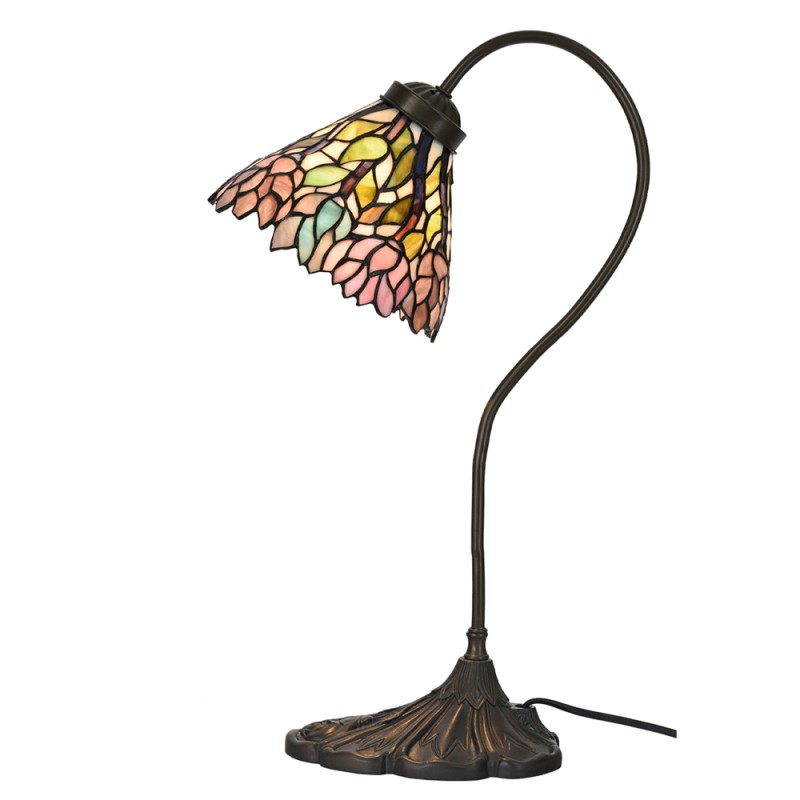 LumiLamp Lampada da tavolo Tiffany Ø 20x51 cm  Rosa Beige Metallo Vetro