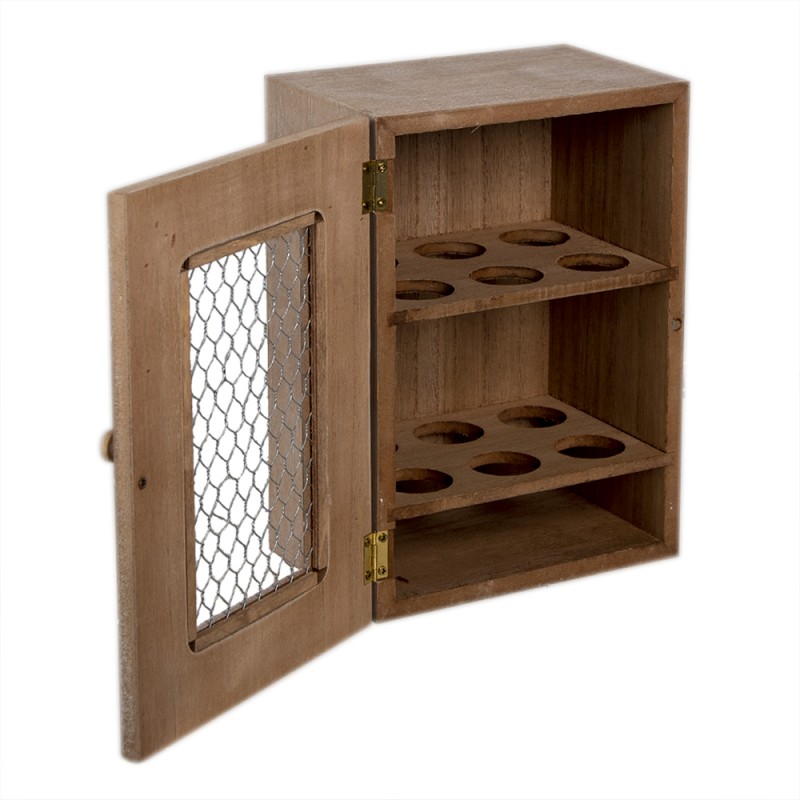 Clayre & Eef Egg Cabinet 17x12x24 cm Brown Wood Rectangle