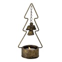 Clayre & Eef Kerzenständer Weihnachtsbaum 10x8x24 cm Kupferfarbig Metall Engel