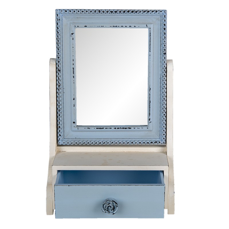 Clayre & Eef Stehspiegel 25x38 cm Blau MDF Glas